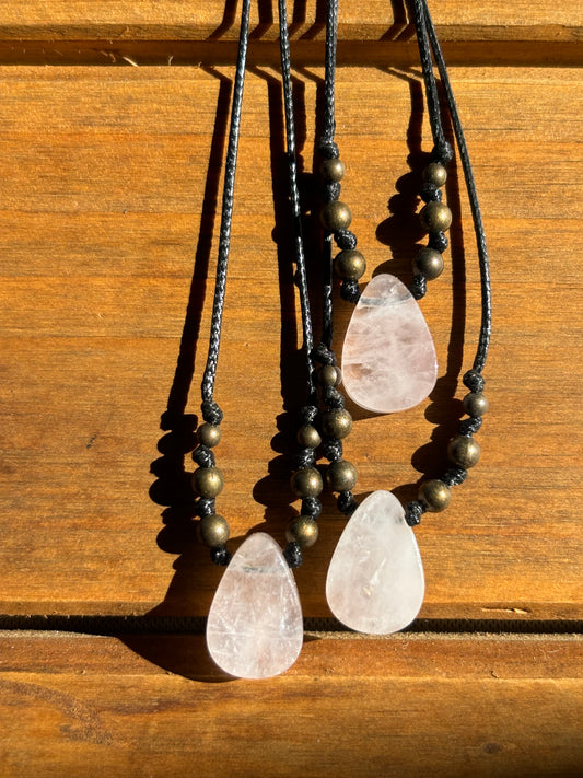 rose quartz flat teardrop