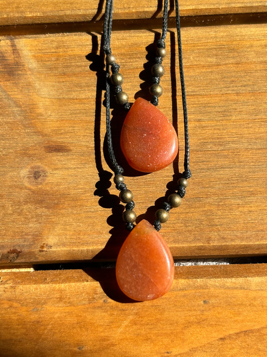 dark red aventurine teardrop