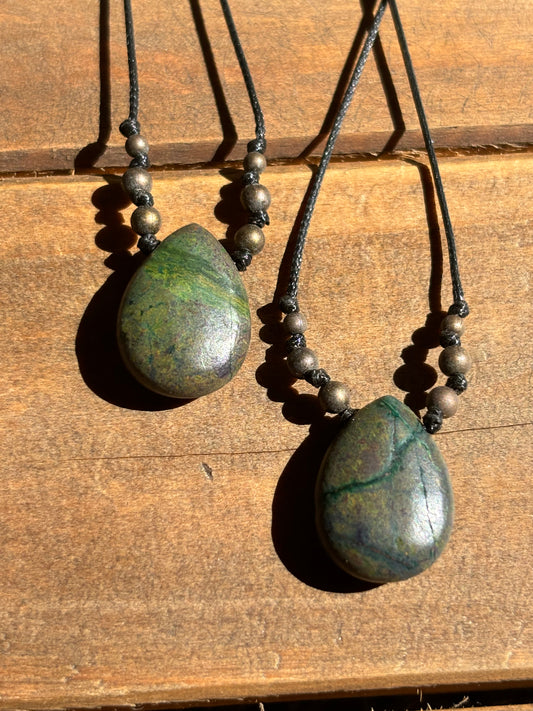 green jasper teardrop